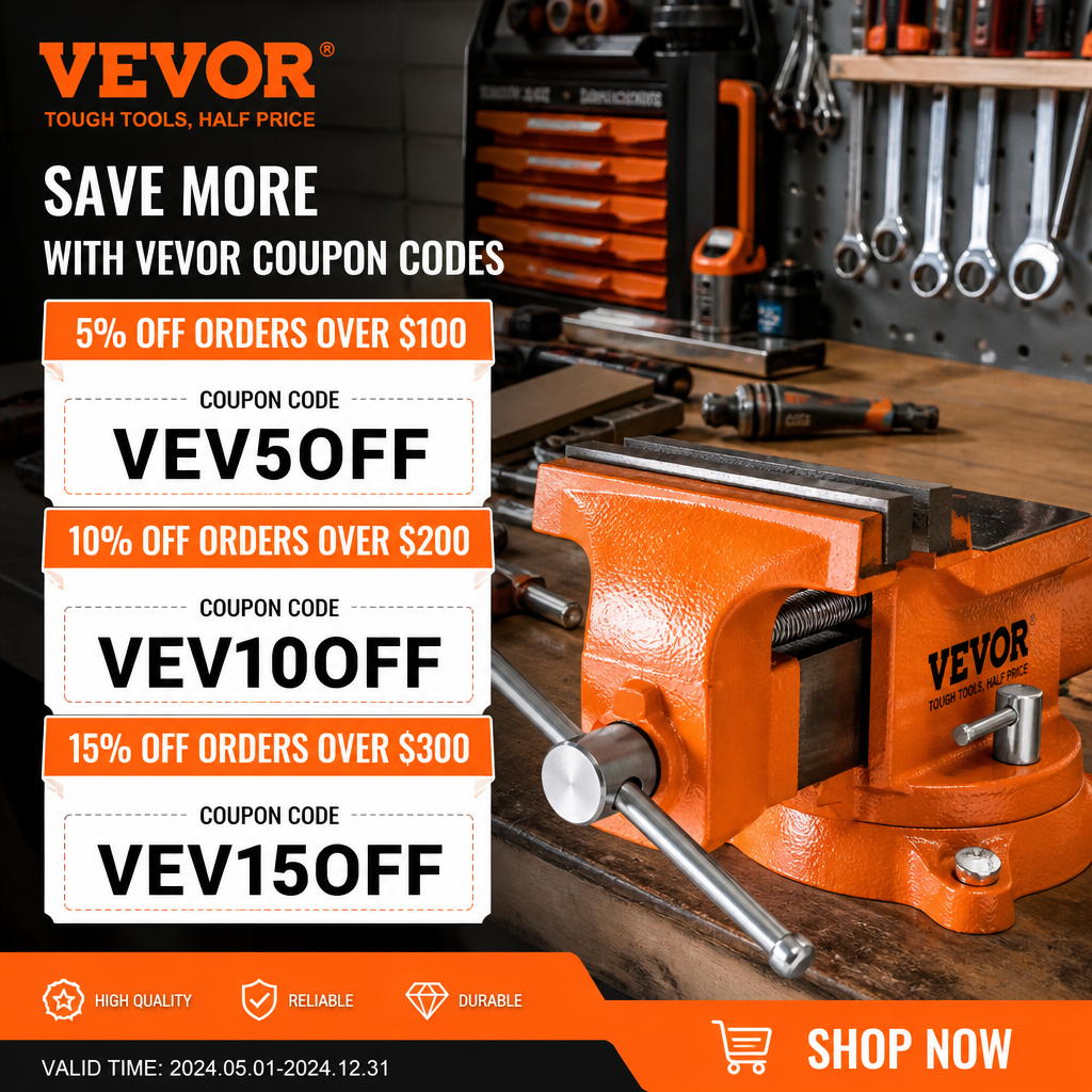 VEVOR Discount Code June 2026: Save 12% on Tools, Equipment, Home Upgrades & More