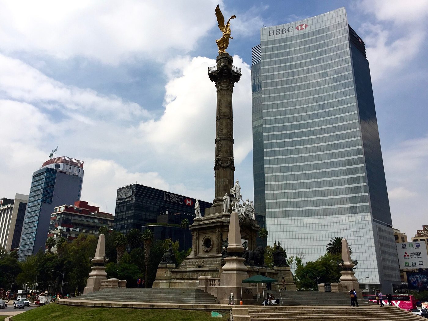 The golden Angel of Independence column on Paseo de la Reforma in Mexico City